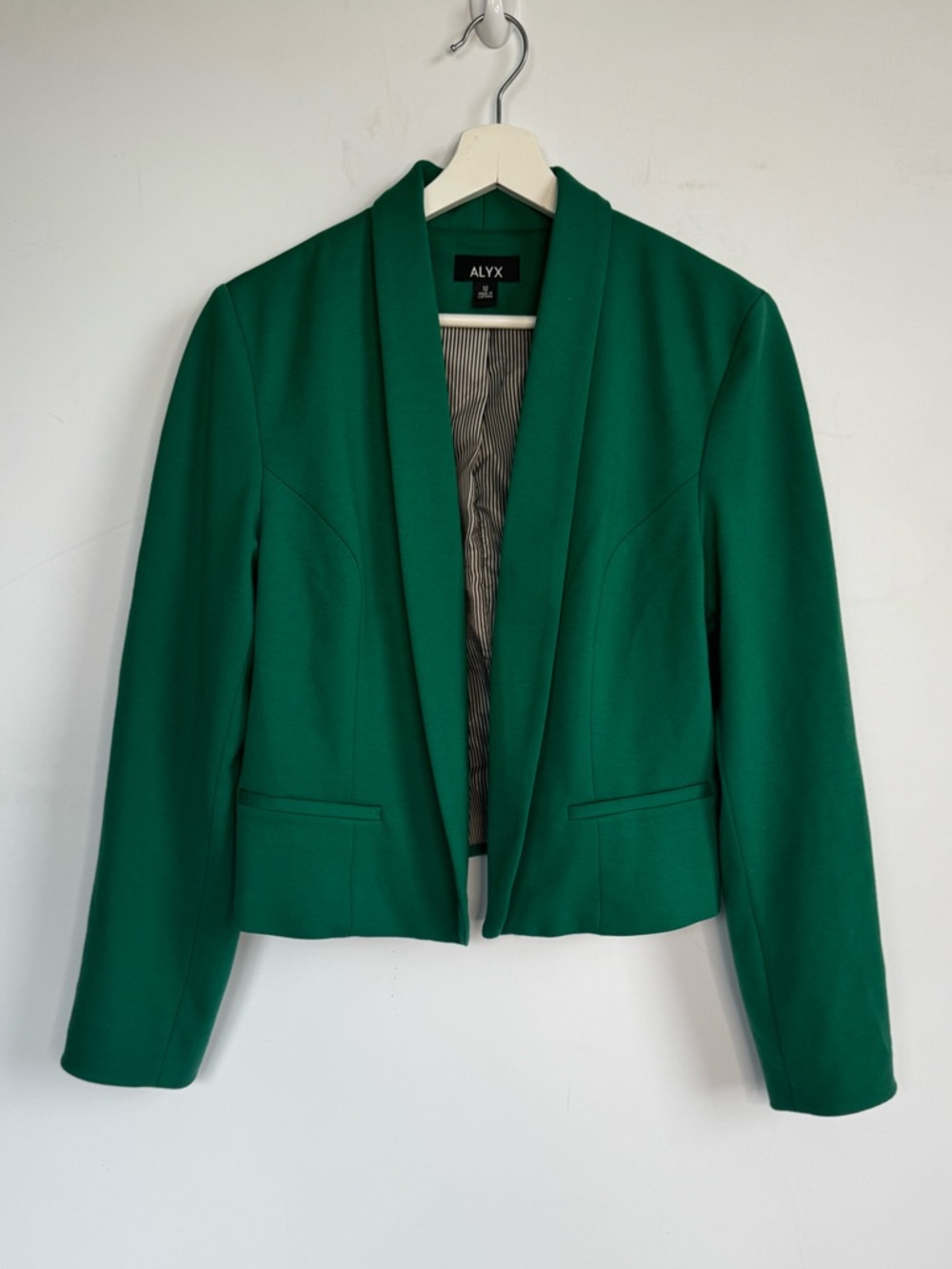 Alyx Emerald Green Open Blazer with Shawl Collar